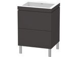 Duravit L-Cube Waschtisch-Unterschrank LC6936N8080 60 x 48 cm, ohne Hahnloch, graphit supermatt, 2 Auszüge, bodenstehend