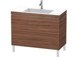 Duravit L-Cube Waschtisch-Unterschrank LC6938O2121 100 x 48 cm, 1 Hahnloch, nussbaum dunkel, 2 Auszüge, bodenstehend