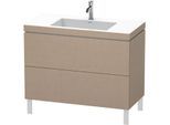 Duravit L-Cube Waschtisch-Unterschrank LC6938O7575 100 x 48 cm, 1 Hahnloch, leinen, 2 Auszüge, bodenstehend