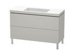 Duravit L-Cube Waschtisch-Unterschrank LC6939N0707 120 x 48 cm, ohne Hahnloch, betongrau matt, 2 Auszüge, bodenstehend