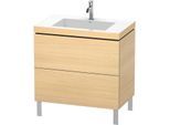 Duravit L-Cube Waschtisch-Unterschrank LC6937O7171 80 x 48 cm, 1 Hahnloch, mediterane eiche, 2 Auszüge, bodenstehend