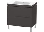 Duravit L-Cube Waschtisch-Unterschrank LC6937N8080 80 x 48 cm, ohne Hahnloch, graphit supermatt, 2 Auszüge, bodenstehend