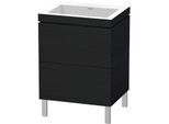 Duravit L-Cube Waschtisch-Unterschrank LC6936N1616 60 x 48 cm, ohne Hahnloch, Eiche schwarz, 2 Auszüge, bodenstehend