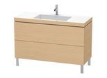 Duravit L-Cube Waschtisch-Unterschrank LC6939O3030 120 x 48 cm, 1 Hahnloch, Eiche natur, 2 Auszüge, bodenstehend