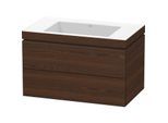 Duravit L-Cube Waschtisch-Unterschrank LC6927N6969 80 x 48 cm, ohne Hahnloch, nussbaum gebürstet, 2 Schubkästen