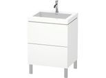 Duravit L-Cube Waschtisch-Unterschrank LC6936O1818 60 x48 cm, 1 Hahnloch, weiß matt, 2 Auszüge, bodenstehend