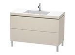 Duravit L-Cube Waschtisch-Unterschrank LC6939O9191 120 x 48 cm, 1 Hahnloch, taupe matt, 2 Auszüge, bodenstehend