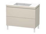 Duravit L-Cube Waschtisch-Unterschrank LC6938N9191 100 x 48 cm, ohne Hahnloch, taupe matt, 2 Auszüge, bodenstehend