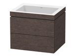 Duravit L-Cube Waschtisch-Unterschrank LC6926N7272 60 x 48 cm, ohne Hahnloch, eiche dunkel gebürstet, 2 Schubkästen