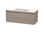 Duravit L-Cube Waschtisch-Unterschrank LC6929N4343 120 x 48 cm, ohne Hahnloch, basalt matt, 2 Schubkästen