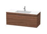 Duravit L-Cube Waschtisch-Unterschrank LC6929O2121 120 x 48 cm, 1 Hahnloch, nussbaum dunkel, 2 Schubkästen