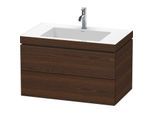 Duravit L-Cube Waschtisch-Unterschrank LC6927O6969 80 x 48 cm, 1 Hahnloch, nussbaum gebürstet, 2 Schubkästen
