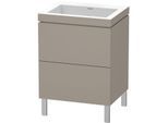 Duravit L-Cube Waschtisch-Unterschrank LC6936N4343 60 x 48 cm, ohne Hahnloch, basalt matt, 2 Auszüge, bodenstehend