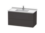 Duravit L-Cube Waschtisch-Unterschrank LC626608080 102 x 46,9 cm, graphit supermatt, 2 Schubkästen, wandhängend