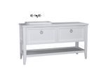 Vitra Valarte Einbauwaschtisch-Möbel-Set 62204 118 x 52 x 87,5 cm, links, 2 Vollauszüge, Korpus weiß matt/Waschtisch weiß hochglanz