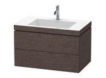 Duravit L-Cube Waschtisch-Unterschrank LC6927O7272 80 x 48 cm, 1 Hahnloch, eiche dunkel gebürstet, 2 Schubkästen