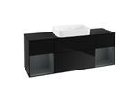 Villeroy und Boch Finion Waschtischunterschrank G742HGPH 160x60,3x50,1cm, Regale Midnight matt lacquer, Glossy Black Lacquer