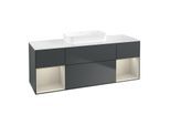 Villeroy und Boch Finion Waschtischunterschrank F741HHHG 160x60,3x50,1cm, Regale sand matt lacquer, Midnight Blue Matt Lacquer