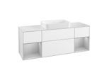 Villeroy und Boch Finion Waschtischunterschrank G741GJGF 160x60,3x50,1cm, Regale Light grey matt lacquer, Glossy white lacquer