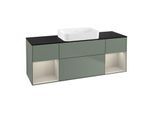 Villeroy und Boch Finion Waschtischunterschrank G742HHGM 160x60,3x50,1cm, Regale sand matt lacquer, Olive Matt Lacquer