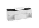 Villeroy und Boch Finion Waschtischunterschrank F742GJMT 160x60,3x50,1cm, Regale Light grey matt lacquer, White matt lacquer