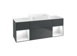Villeroy und Boch Finion Waschtischunterschrank G741GFHG 160x60,3x50,1cm, Regale Glossy white lacquer, Midnight Blue Matt Lacquer