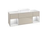 Villeroy und Boch Finion Waschtischunterschrank F741MTHH 160x60,3x50,1cm, Regale White matt lacquer, Sand Matt Lacquer