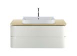 Duravit Happy D.2 Aufsatz-Waschtisch 2360600000 60 x 46 cm, geschliffen, 1 Hahnloch, mit Überlauf, Hahnlochbank, weiß