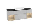 Villeroy und Boch Finion Waschtischunterschrank F742PCGJ 160x60,3x50,1cm, Regale Oak Veneer, Light grey matt