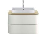 Duravit Happy D.2 Aufsatz-Waschtisch 2360500000 50 x 40 cm, geschliffen, 1 Hahnloch, mit Überlauf, Hahnlochbank, weiß