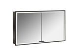 Emco prime Unterputz-Lichtspiegelschrank 949713594 1200x730mm, 2-türig, schwarz/spiegel