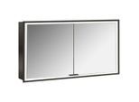 Emco prime Unterputz-Lichtspiegelschrank 949713595 1300x730mm, 2-türig, schwarz/spiegel