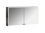Emco prime Aufputz-Lichtspiegelschrank 949713585 1300x700mm, 2-türig, schwarz/spiegel