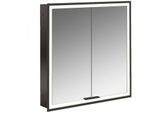 Emco prime Unterputz-Lichtspiegelschrank 949713571 600x730mm, 2-türig, schwarz/spiegel