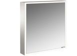 Emco prime Aufputz-Lichtspiegelschrank 949706359 600x700mm, 1 Tür, Anschlag links, aluminium/weiss