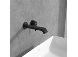 Villeroy und Boch Dawn Fertigmontageset TVZ106003000K5 Unterputz-Zweiloch-Waschtischarmatur, ohne Ablaufgarnitur, Wandmontage, matt black