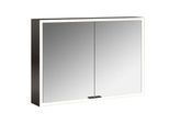 Emco prime Aufputz-Lichtspiegelschrank 949713583 1000x700mm, 2-türig, schwarz/spiegel