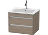 Duravit Ketho Waschtisch-Unterschrank KT642803535 60 x 47,5 cm, Eiche terra, 2 Schubkästen, wandhängend
