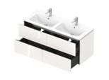 Duravit L-Cube Waschtischunterbau LC625902222 Weiß Hochglanz, 129x55x48,1cm, 4 Auszüge
