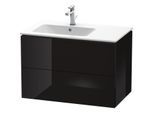 Duravit L-Cube Waschtisch-Unterschrank LC629104040 82x48,1x55cm, 2 Schubkästen, Becken links, schwarz hochglanz