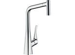 hansgrohe Metris M71 320 Küchenarmatur 14820000 chrom, Auslauf schwenkbar, Brause herausziehbar