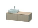 Duravit XSquare Waschtisch-Unterschrank XS4903L7575 140x40x54,8cm, 2 Auszüge, links, Leinen
