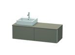 Duravit XSquare Waschtisch-Unterschrank XS4903L9090 140x40x54,8cm, 2 Auszüge, links, Flannel Grey seidenmatt