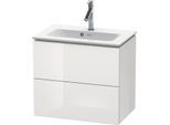 Duravit L-Cube Waschtisch-Unterschrank LC625608585 62 x 39,1 cm, weiß hochglanz, 2 Schubkästen, wandhängend
