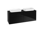 Villeroy und Boch Finion Waschtischunterschrank G31200PH 160x60,3cm, Emotion, Abdeckplatte black matt, Glossy Black Lacquer