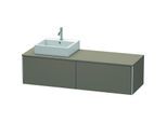 Duravit XSquare Waschtisch-Unterschrank XS4904L9090 160x40x54,8cm, 2 Auszüge, links, Flannel Grey seidenmatt