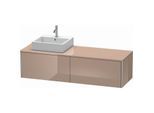 Duravit XSquare Waschtisch-Unterschrank XS4904L8686 160x40x54,8cm, 2 Auszüge, links, cappuccino hochglanz