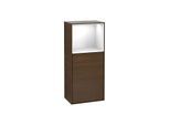 Villeroy und Boch Finion Seitenschrank F510GFGN 41,8x93,6x27cm, rechts, Regal oben Glossy White, Walnut veneer