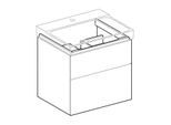Geberit Xeno² Waschtisch-Unterschrank 500506001 58x53x46,2cm, matt/greige, mit 2 Schubladen