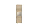 Villeroy und Boch Finion Hochschrank F460HHPC 41,8x151,6x27cm, links, Regal Sand Matt Lacquer, Oak Veneer